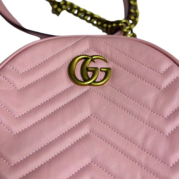 Gucci GG Marmont Circular Mini Bag - Pink - Picture 5 of 9